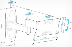 Кронштейн для телевизора Holder LCDS-5064 черный 15"-38" макс.30кг настенный поворот и наклон