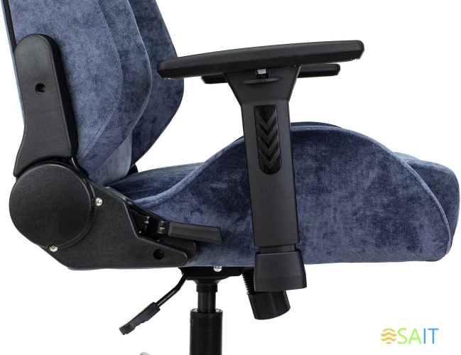 Кресло игровое Knight N1 Fabric синий Light-27 с подголов. крестов. металл