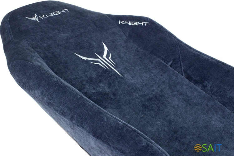Кресло игровое Knight N1 Fabric синий Light-27 с подголов. крестов. металл