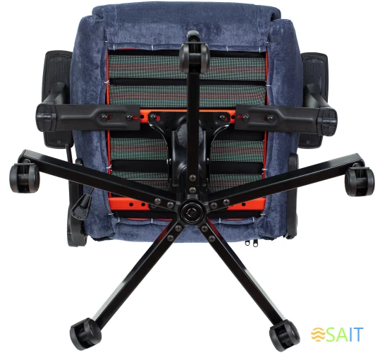 Кресло игровое Knight N1 Fabric синий Light-27 с подголов. крестов. металл