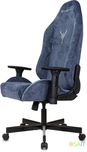 Кресло игровое Knight N1 Fabric синий Light-27 с подголов. крестов. металл