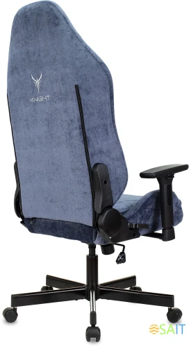 Кресло игровое Knight N1 Fabric синий Light-27 с подголов. крестов. металл