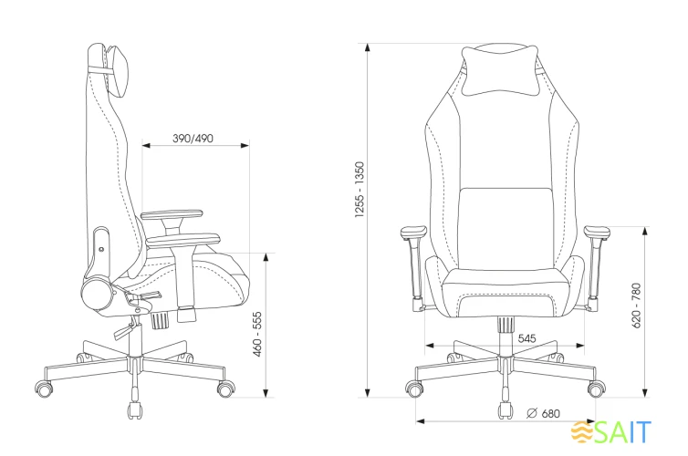 Кресло игровое Knight N1 Fabric синий Light-27 с подголов. крестов. металл