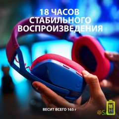 Наушники с микрофоном Logitech G435 синий/розовый накладные BT/Radio оголовье (981-001062)