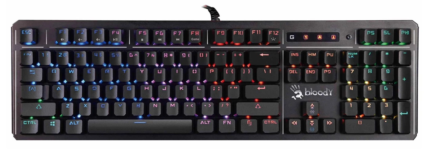 Клавиатура A4Tech Bloody B975 механическая черный USB Multimedia for gamer LED (подставка для запястий) (B975)