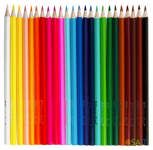 Карандаши цв. Silwerhof Веселые друзья 2.65мм трехгран. дерево ассорти 24цв. коробка/европод.