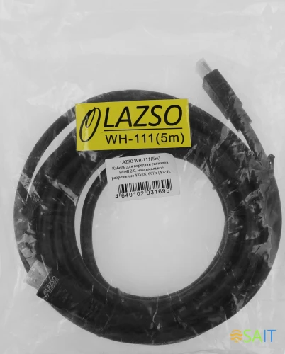 Кабель аудио-видео LAZSO WH-111 HDMI (m)/HDMI (m) 5м. позолоч.конт. черный (WH-111(5M))