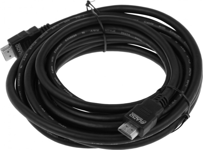Кабель аудио-видео Lazco WH-111 HDMI (m)/HDMI (m) 5м. позолоч.конт. черный (9783)