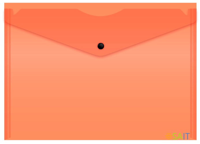 Конверт на кнопке Бюрократ Double Neon DNEPK803A4OR A4 гориз. пластик 0.15мм оранжевый