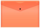 Конверт на кнопке Бюрократ Double Neon DNEPK803A4OR A4 гориз. пластик 0.15мм оранжевый