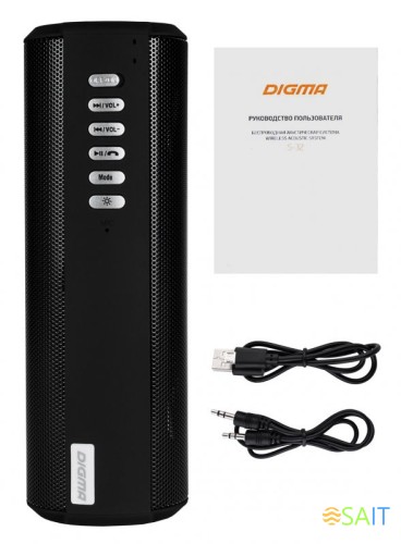 Колонка порт. Digma S-32 черный 6W 1.0 BT 2000mAh (SP326B)