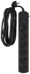 Сетевой фильтр Ippon BK-6-EU-5-16-B 5м (6 розеток) черный (коробка)