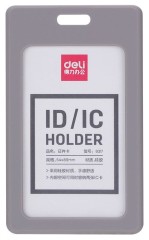 Бейдж для пропуска Deli 8317gray 54х89мм вертикальный без крепления силикон серый