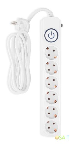 Сетевой фильтр Ippon BK-6-EU-1.8-16-W 1.8м (6 розеток) белый (коробка)