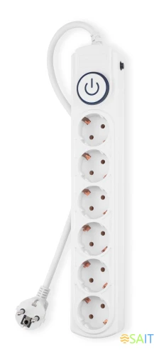 Сетевой фильтр Ippon BK-6-EU-1.8-16-W 1.8м (6 розеток) белый (коробка)