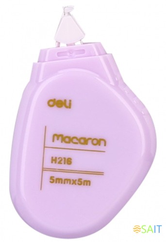 Лента коррект. Deli Macaron EH21606 5мх5мм ассорти корпус белый туба