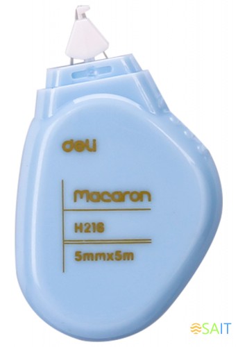 Лента коррект. Deli Macaron EH21606 5мх5мм ассорти корпус белый туба