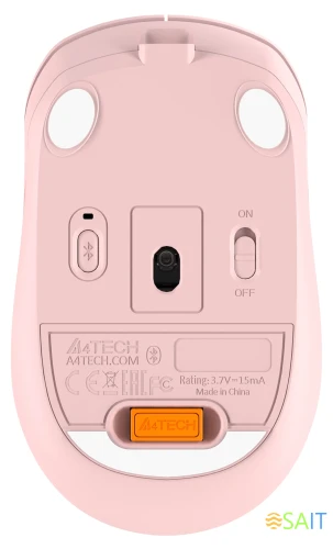Мышь A4Tech Fstyler FB10C розовый оптическая 2000dpi беспров. BT/Radio USB 4but (FB10C BABY PINK)