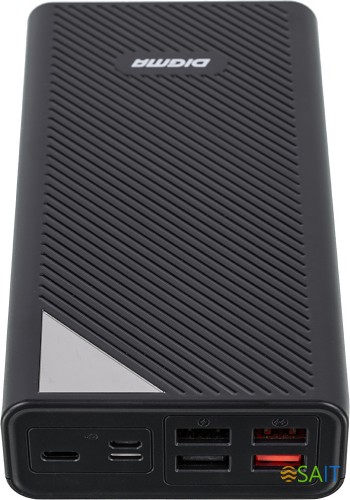 Мобильный аккумулятор Digma DGP-30000-4U 30000mAh QC4.0/PD3.0 22.5W 3A 4xUSB-A/USB-C черный (DGP-30000-4U-B)