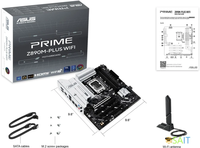 Материнская плата Asus PRIME Z890M-PLUS WIFI Soc-1851 Intel Z890 4xDDR5 mATX AC`97 8ch(7.1) 2.5Gg RAID+HDMI+DP