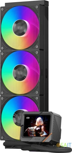 Система водяного охлаждения PcCooler GT360 Dsiplay ARGB Soc-AM5/AM4/1200/1700/1851 черный 4-pin 15-41.5dB Al LCD 310W Ret (GT360-BKAWXY-GL)