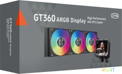 Система водяного охлаждения PcCooler GT360 Dsiplay ARGB Soc-AM5/AM4/1200/1700/1851 черный 4-pin 15-41.5dB Al LCD 310W Ret (GT360-BKAWXY-GL)