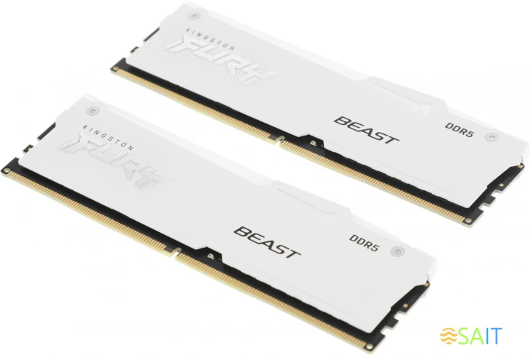 Память DDR5 2x16GB 5200MHz Kingston KF552C36BWEAK2-32 Fury Beast White Expo RGB RTL Gaming PC5-41600 CL36 DIMM 288-pin 1.25В kit single rank с радиатором Ret