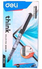 Ручка роллер Deli Think (EQ20520) серый d=0.7мм черн. черн. стреловидный пиш. наконечник линия 0.55мм