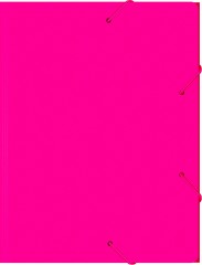 Папка на резинке Бюрократ Double Neon DNE510PINK A4 пластик кор.30мм 0.5мм розовый