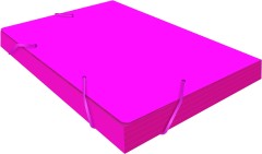 Папка на резинке Бюрократ Double Neon DNE510PINK A4 пластик кор.30мм 0.5мм розовый