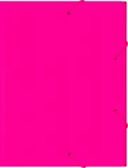 Папка на резинке Бюрократ Double Neon DNE510PINK A4 пластик кор.30мм 0.5мм розовый