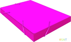 Папка на резинке Бюрократ Double Neon DNE510PINK A4 пластик кор.30мм 0.5мм розовый