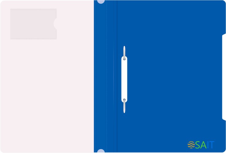 Папка-скоросшиватель Бюрократ -PS-V20BLU A4 прозрач.верх.лист карм.для визит. пластик синий 0.12/0.16