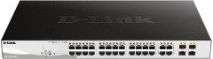 Коммутатор D-Link DGS-1210-28MP/FL1A (L2) 28x1Гбит/с 4xКомбо(1000BASE-T/SFP) 24PoE+ 370W управляемый