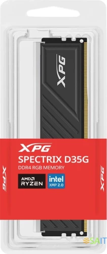 Память DDR4 8GB 3600MHz A-Data AX4U36008G18I-SBKD35G XPG Spectrix D35G RGB RTL Gaming PC4-28800 CL18 DIMM 288-pin 1.35В dual rank с радиатором Ret