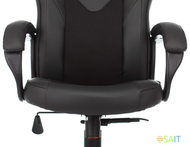 Кресло игровое Zombie Game 17 черный эко.кожа/ткань крестов. пластик