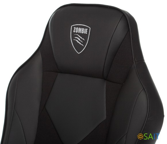 Кресло игровое Zombie Game 17 черный эко.кожа/ткань крестов. пластик
