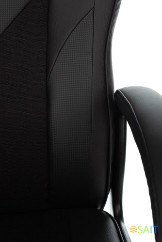 Кресло игровое Zombie Game 17 черный эко.кожа/ткань крестов. пластик