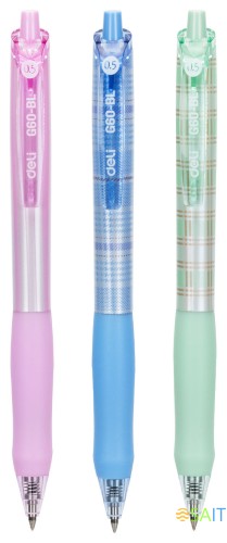 Ручка гелев. Deli EG60-BL ассорти d=0.5мм син. черн.