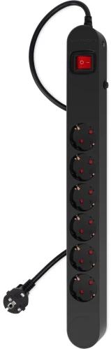 Сетевой фильтр Ippon NF-EU-1.8-16 1.8м (6 розеток) черный (коробка)