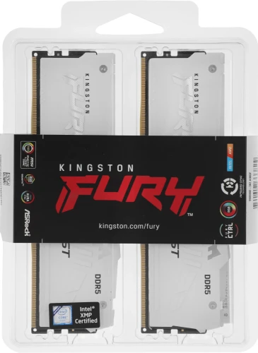 Память DDR5 2x16GB 5600MHz Kingston KF556C40BWAK2-32 Fury Beast RGB RTL Gaming PC5-44800 CL40 DIMM 288-pin 1.25В kit single rank с радиатором Ret