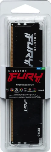 Память DDR5 32GB 5600MHz Kingston KF556C40BB2-32 Fury Beast Black RTL Gaming PC5-44800 CL40 DIMM 288-pin 1.25В single rank с радиатором Ret