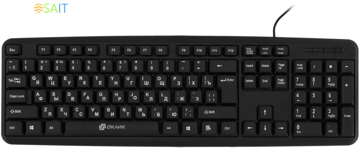 Клавиатура Оклик 180M черный USB (943626)