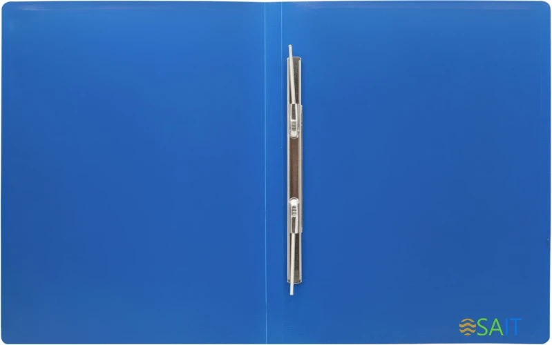 Папка метал.пруж.скоросш. Silwerhof Eco A4 пластик 0.5мм синий