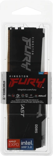 Память DDR5 32GB 6000MHz Kingston KF560C36BBEA-32 Fury Beast Black Expo RGB RTL Gaming PC5-48000 CL36 DIMM 288-pin 1.35В kit dual rank с радиатором Ret