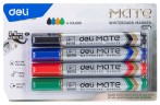 Набор маркеров для досок Deli EU00403 Mate скошенный пиш. наконечник 2-5мм 4цв. ассорти