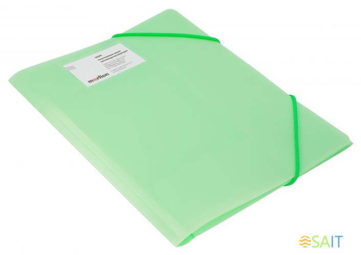 Папка на резинке Бюрократ Gems GEMPR05GRN A4 пластик кор.30мм 0.5мм зеленый турмалин карман для визитки