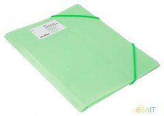 Папка на резинке Бюрократ Gems GEMPR05GRN A4 пластик кор.30мм 0.5мм зеленый турмалин карман для визитки