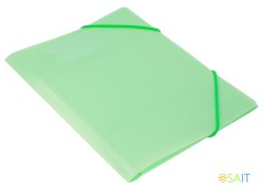 Папка на резинке Бюрократ Gems GEMPR05GRN A4 пластик кор.30мм 0.5мм зеленый турмалин карман для визитки