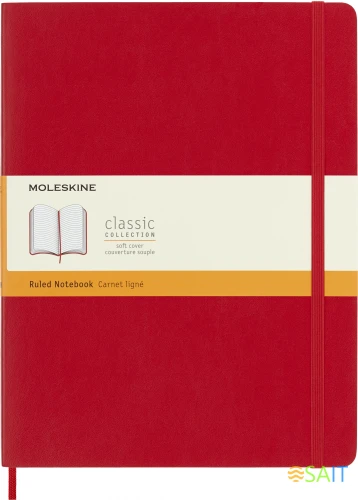Блокнот Moleskine CLASSIC SOFT QP621F2 XLarge 190х250мм 192стр. линейка мягкая обложка красный